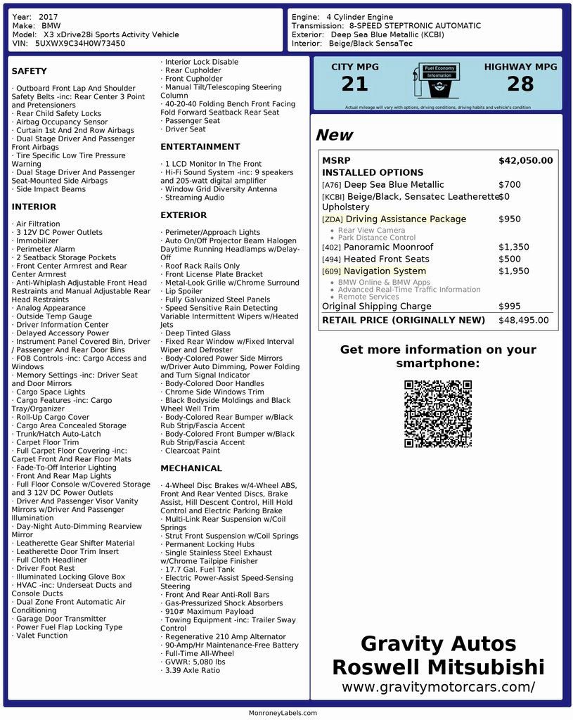 Used 2017 BMW X3 xDrive28i w/ Driving Assistance Package image 3