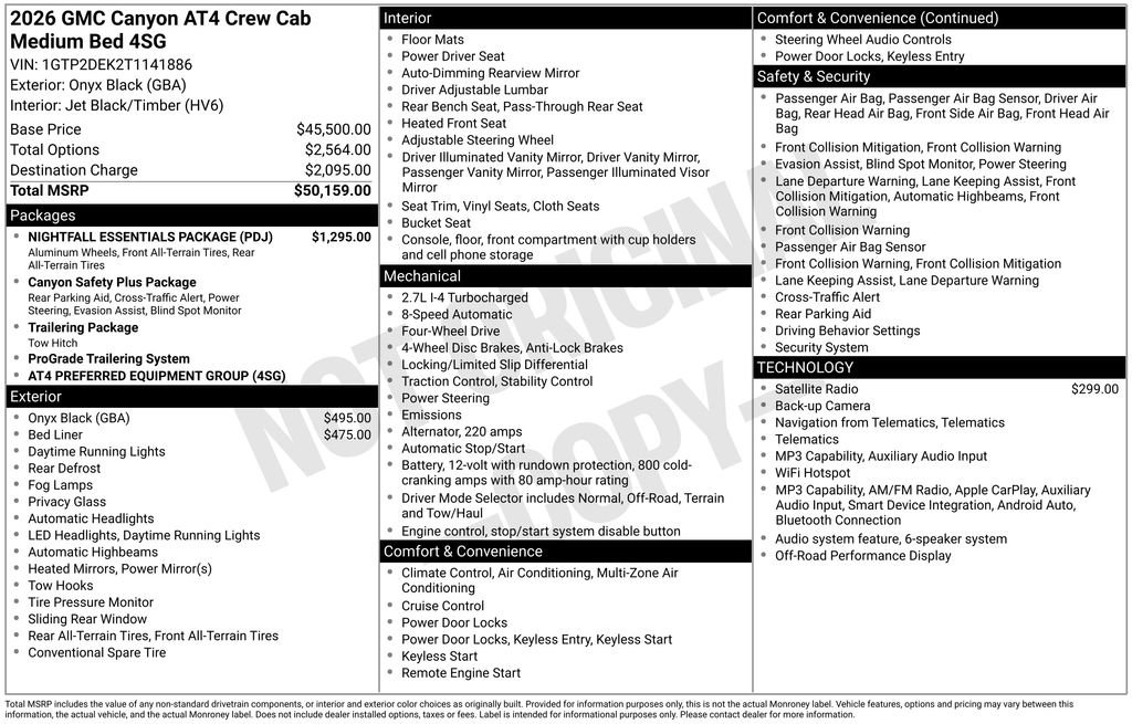 New 2026 GMC Canyon AT4 w/ Nightfall Essentials Package AWD/4WD image 37