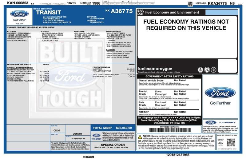 Used 2019 Ford Transit 250 130 Low Roof image 11