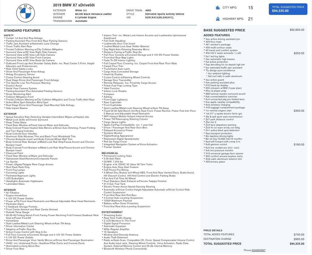 Used 2019 BMW X7 xDrive50i image 5