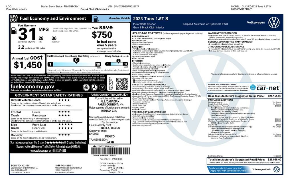 Used 2023 Volkswagen Taos S FWD video 2