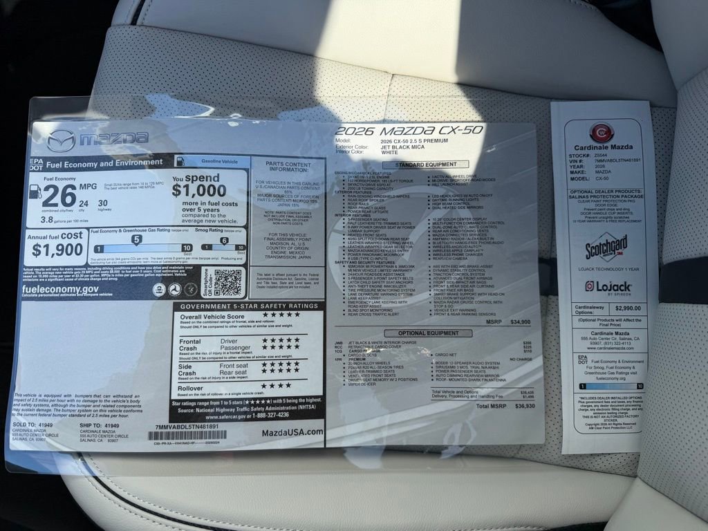 New 2026 MAZDA CX-50 AWD 2.5 S w/ Cargo Package image 31