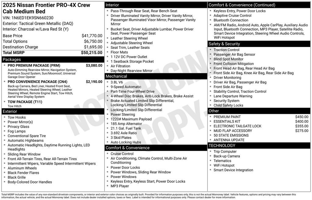 Used 2025 Nissan Frontier PRO-4X w/ Pro Premium Package image 14