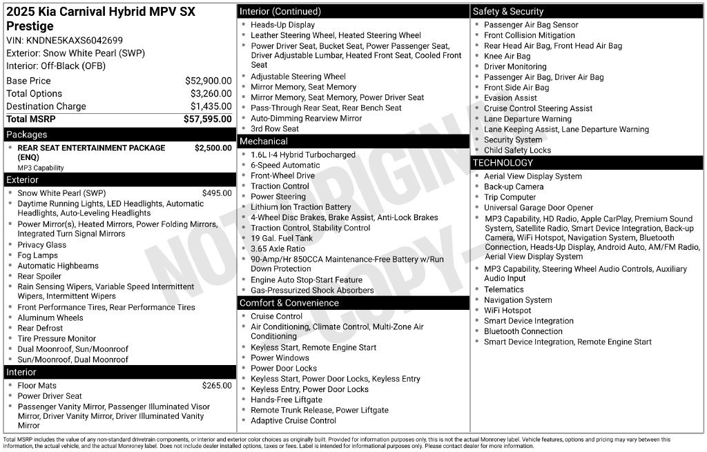 Used 2025 Kia Carnival SX Prestige FWD image 19