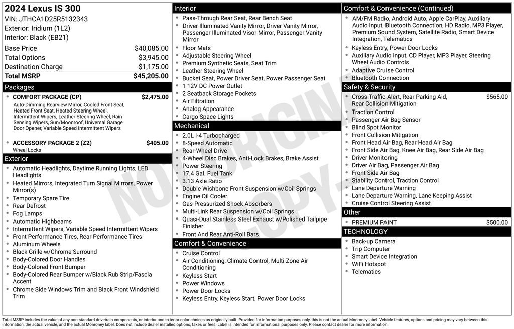 Used 2024 Lexus IS 300 300 w/ Comfort Package image 26