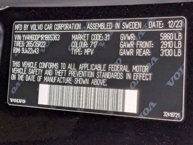 New 2024 Volvo XC60 T8 Polestar w/ Protection Package Premier image 32