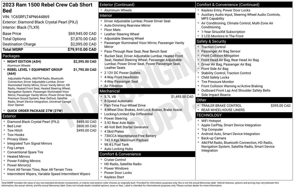 Used 2023 RAM 1500 Rebel w/ Night Edition AWD/4WD image 23