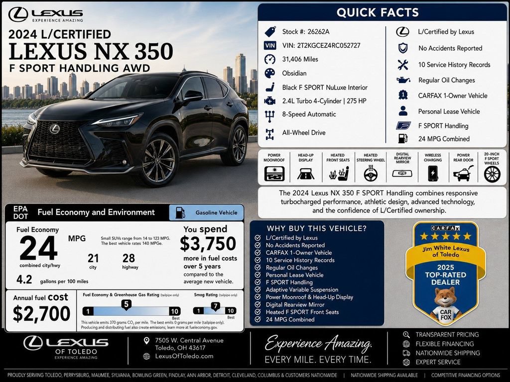 Certified 2024 Lexus NX 350 F Sport AWD/4WD image 2