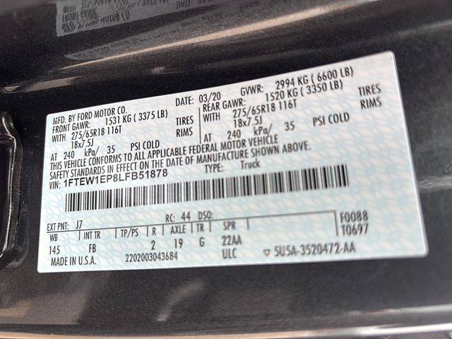 Certified 2020 Ford F150 XLT w/ Equipment Group 302A Luxury AWD/4WD image 21