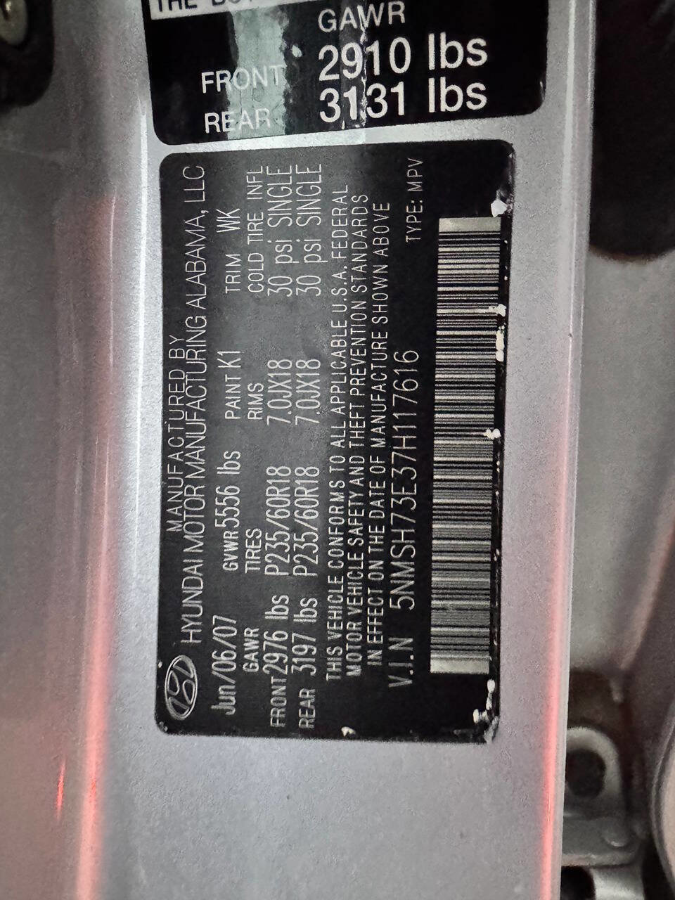 Used 2007 Hyundai Santa Fe Limited image 33