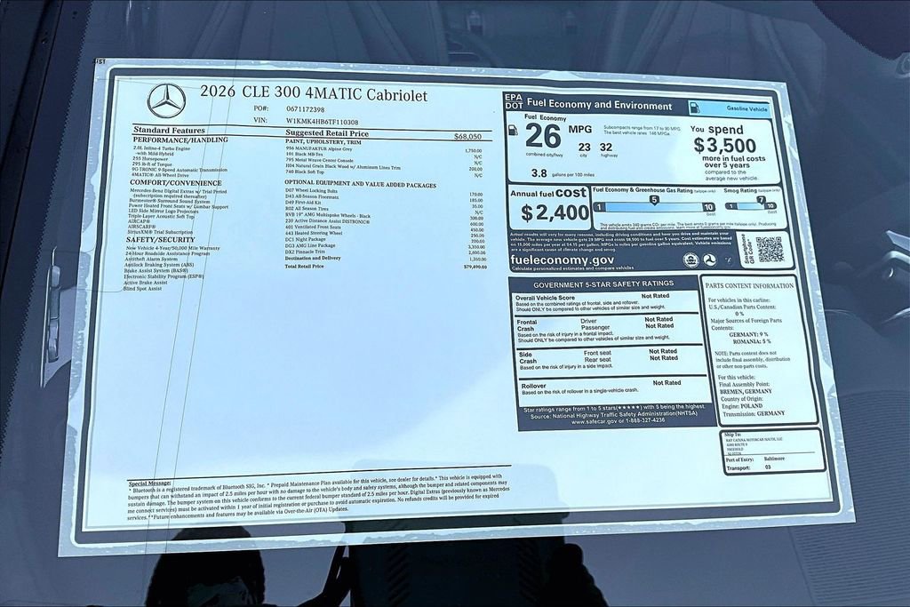 New 2026 Mercedes-Benz CLE 300 4MATIC Cabriolet image 14