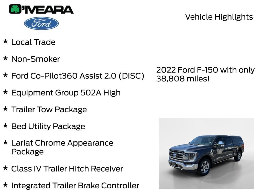 Used 2022 Ford F150 Lariat w/ Equipment Group 502A High AWD/4WD image 8