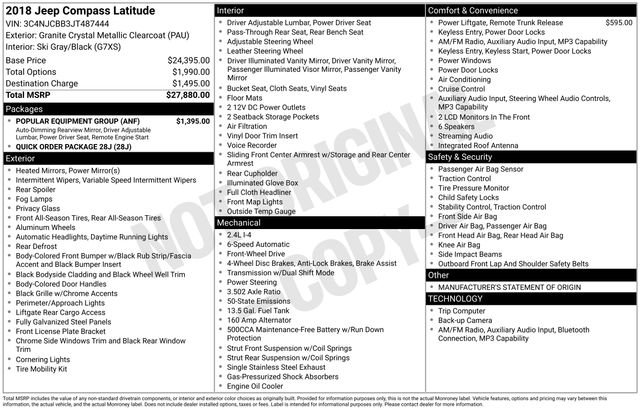 Used 2018 Jeep Compass Latitude w/ Popular Equipment Group image 36