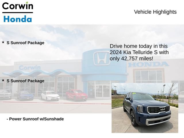 Used 2024 Kia Telluride S w/ S Sunroof Package FWD image 7