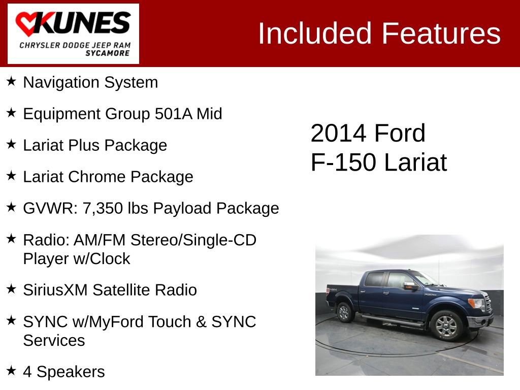 Used 2014 Ford F150 Lariat w/ Lariat Chrome Package image 3