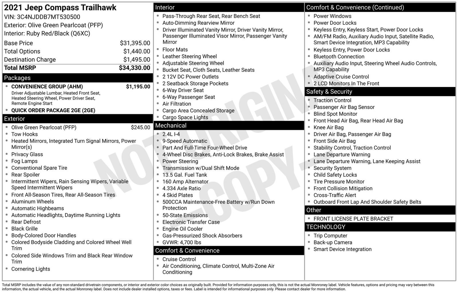 Used 2021 Jeep Compass Trailhawk w/ Convenience Group image 3