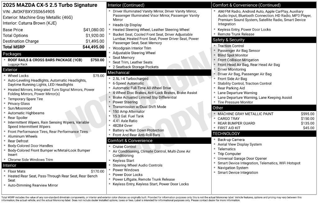 Certified 2025 MAZDA CX-5 Signature AWD/4WD image 35