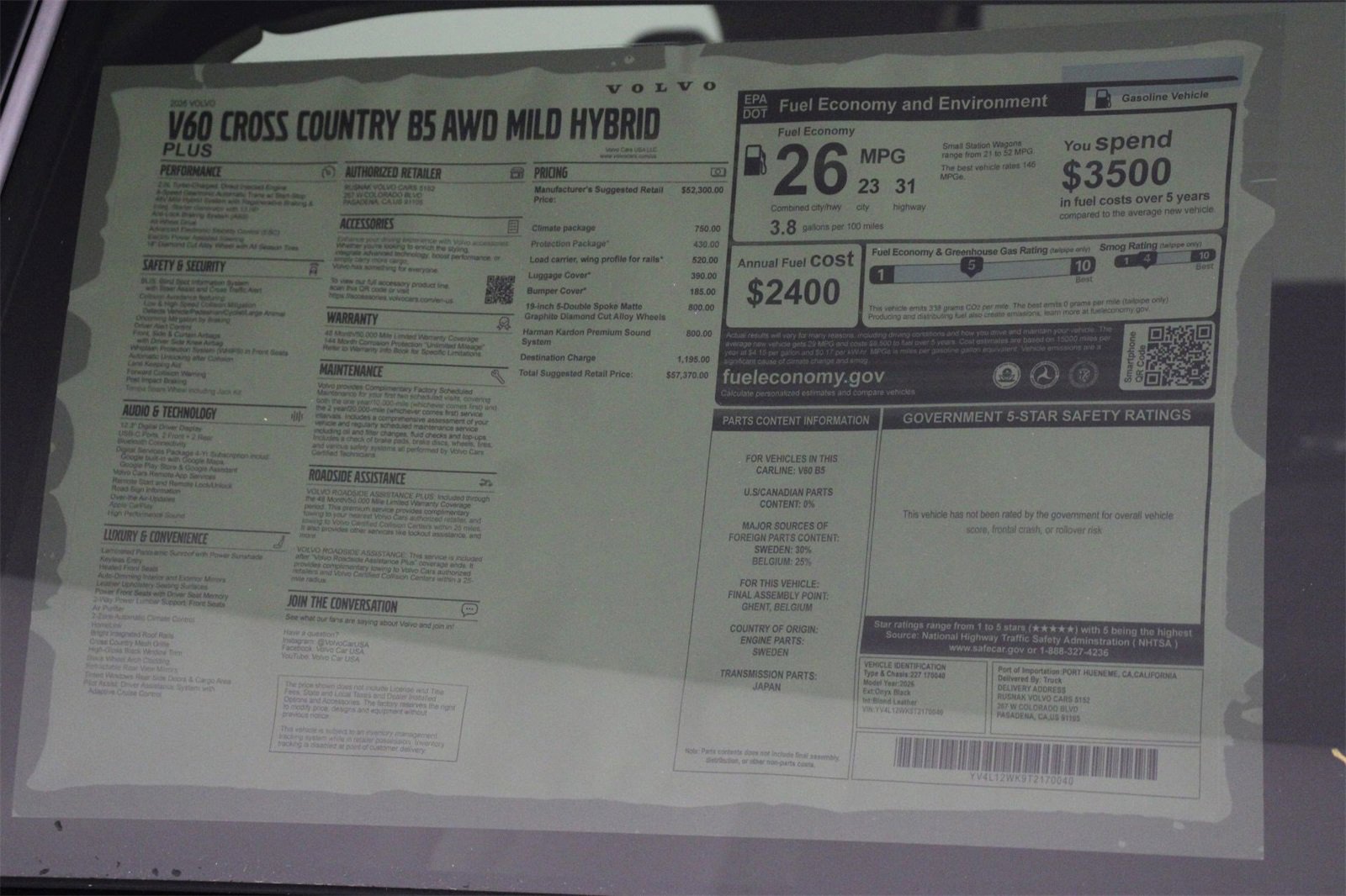 New 2026 Volvo V60 B5 Cross Country Plus w/ Climate Package image 18