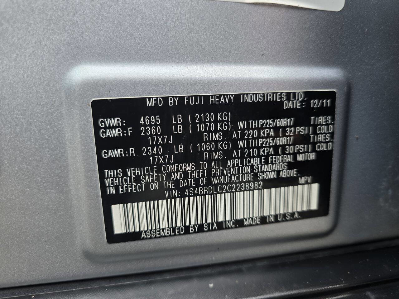 Used 2012 Subaru Outback 3.6R Limited image 51