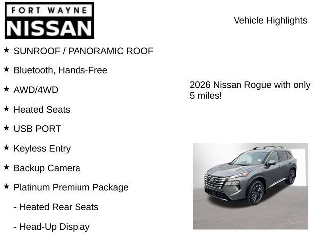 New 2026 Nissan Rogue Platinum w/ Platinum Premium Package AWD/4WD image 8