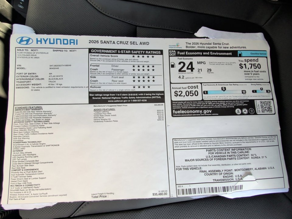 New 2026 Hyundai Santa Cruz SEL AWD/4WD image 33