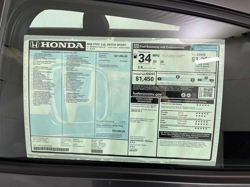 New 2026 Honda Civic Sport image 36