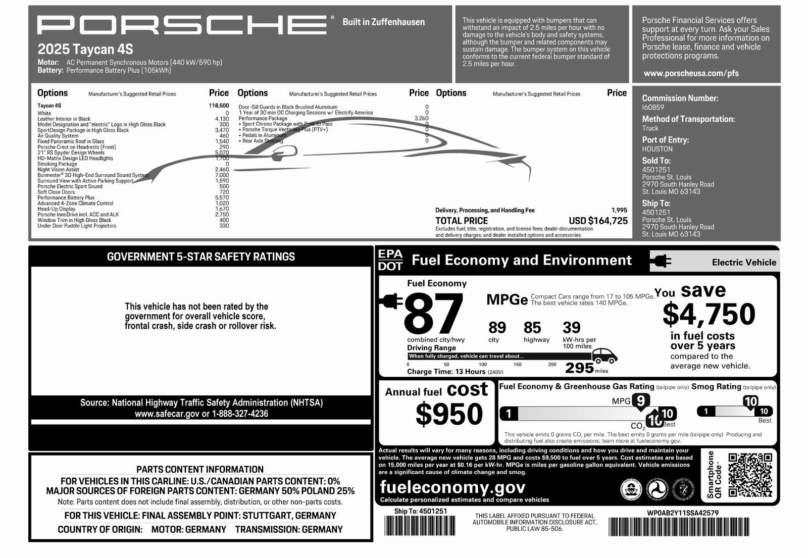 Used 2025 Porsche Taycan 4S AWD/4WD image 47