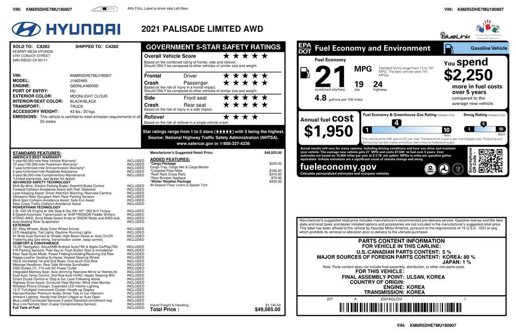Used 2021 Hyundai Palisade Limited w/ Winter Package