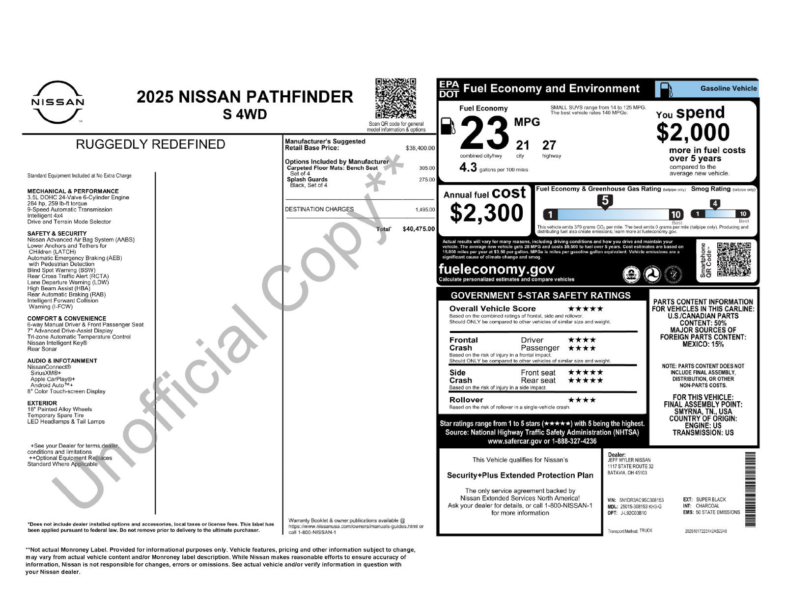 Used 2025 Nissan Pathfinder S AWD/4WD image 5
