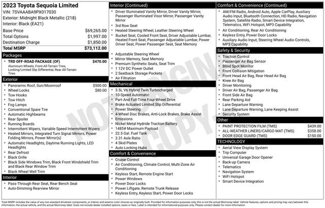 Used 2023 Toyota Sequoia Limited w/ TRD Off-Road Package AWD/4WD image 36