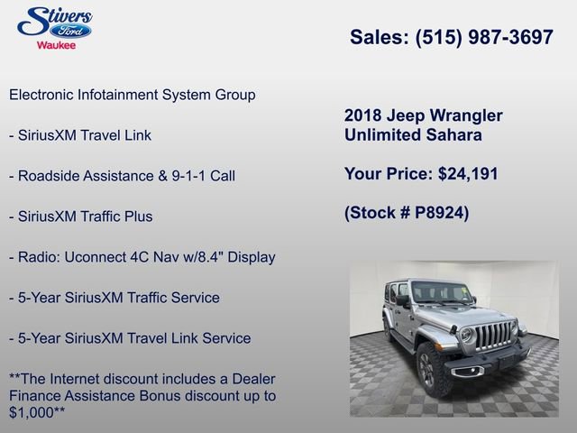 Used 2018 Jeep Wrangler Unlimited Sahara image 20