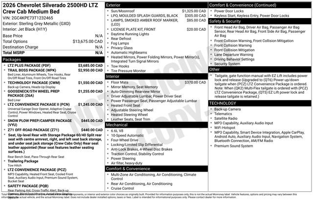 New 2026 Chevrolet Silverado 2500 LTZ w/ LTZ Plus Package AWD/4WD image 25