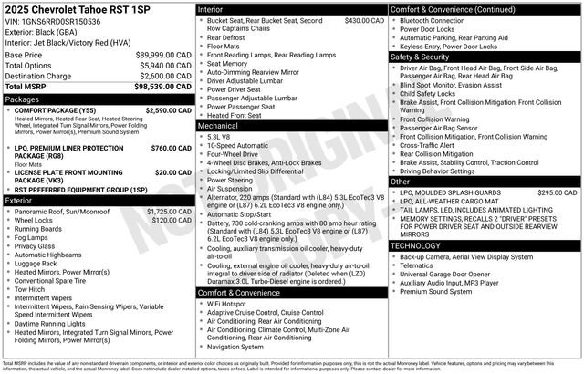 Used 2025 Chevrolet Tahoe RST w/ Comfort Package image 29