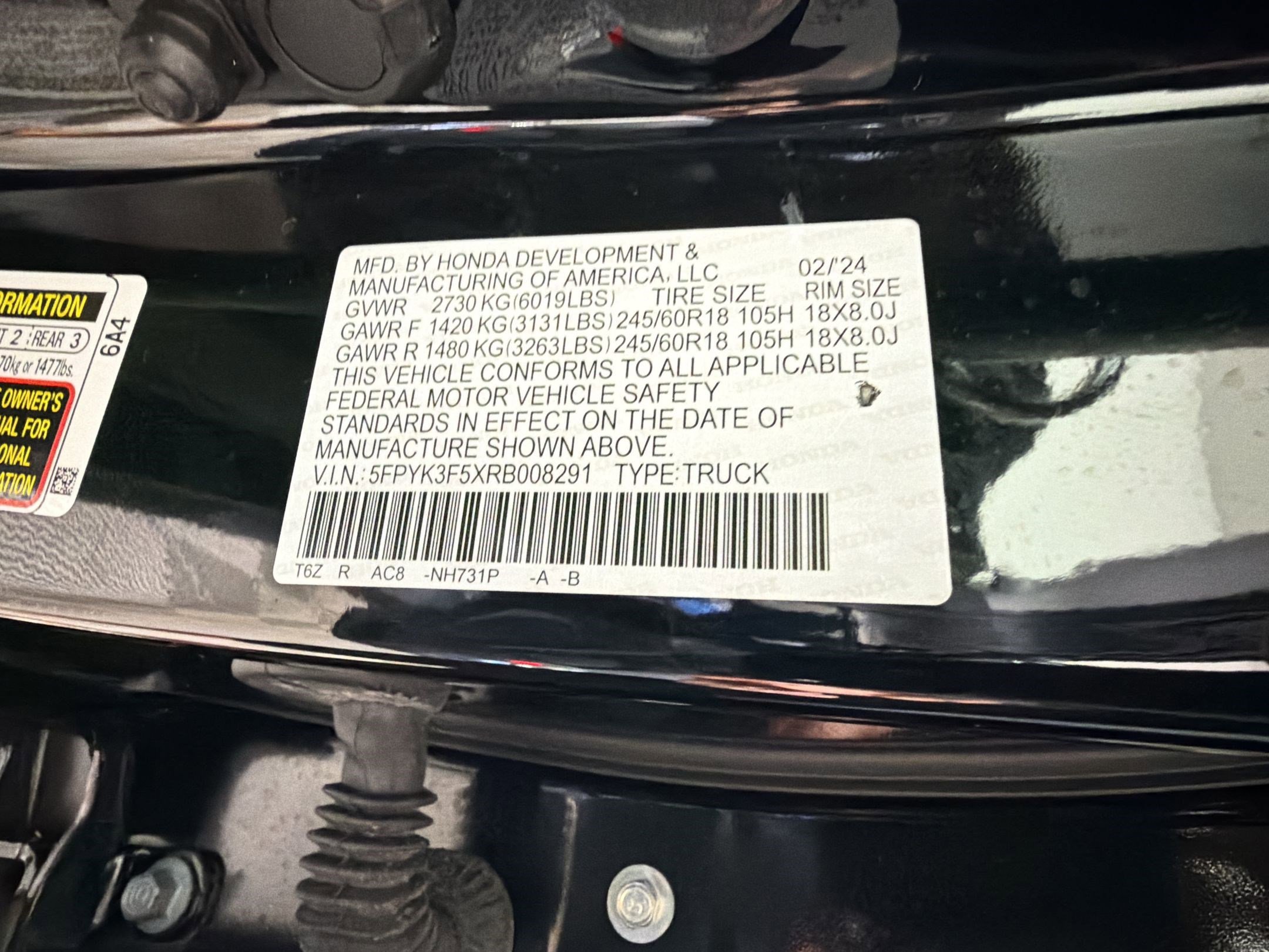 Certified 2024 Honda Ridgeline RTL image 20
