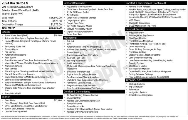 Certified 2024 Kia Seltos S image 37