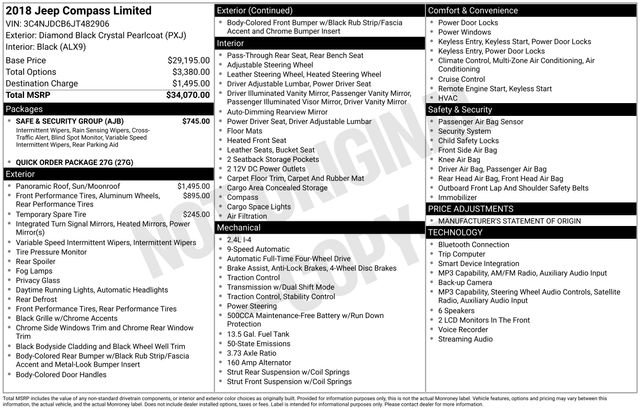 Used 2018 Jeep Compass Limited w/ Safe & Security Group image 38