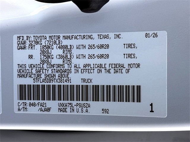 New 2026 Toyota Tundra SR5 w/ SX Package image 24