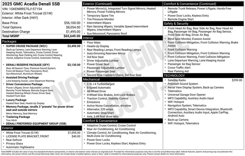 Used 2025 GMC Acadia Denali w/ Super Cruise Package image 7