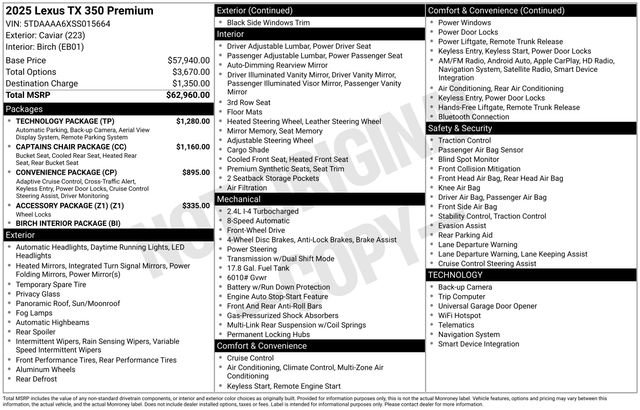 Used 2025 Lexus TX 350 FWD w/ Technology Package image 30