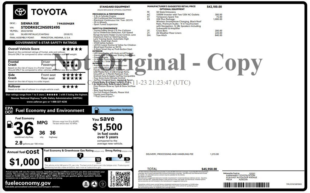 Used 2022 Toyota Sienna XSE w/ XSE Plus Package FWD image 4