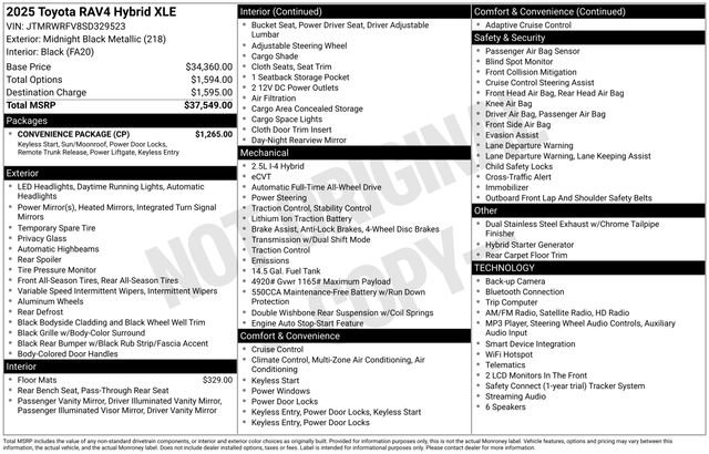 Used 2025 Toyota RAV4 XLE w/ Convenience Package AWD/4WD image 33