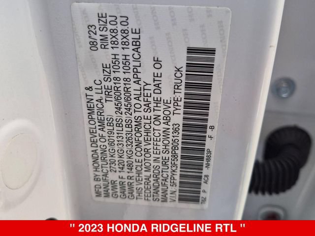 Used 2023 Honda Ridgeline RTL image 39
