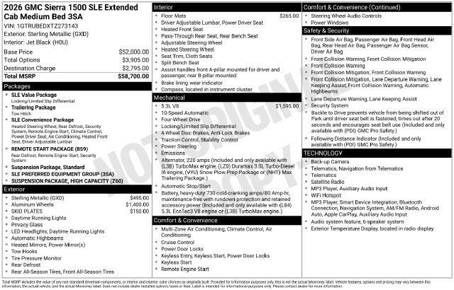 New 2026 GMC Sierra 1500 SLE AWD/4WD image 40
