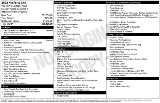 Used 2022 Kia Forte LXS w/ LXS Technology Package image 30