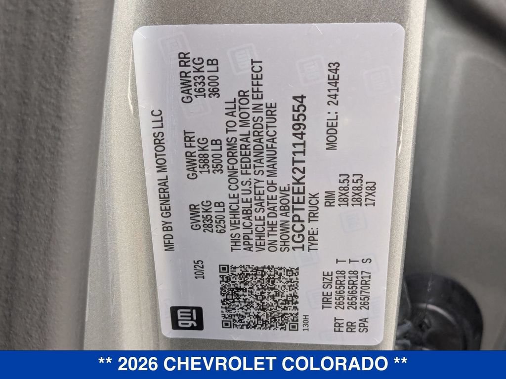 New 2026 Chevrolet Colorado Trail Boss AWD/4WD image 35