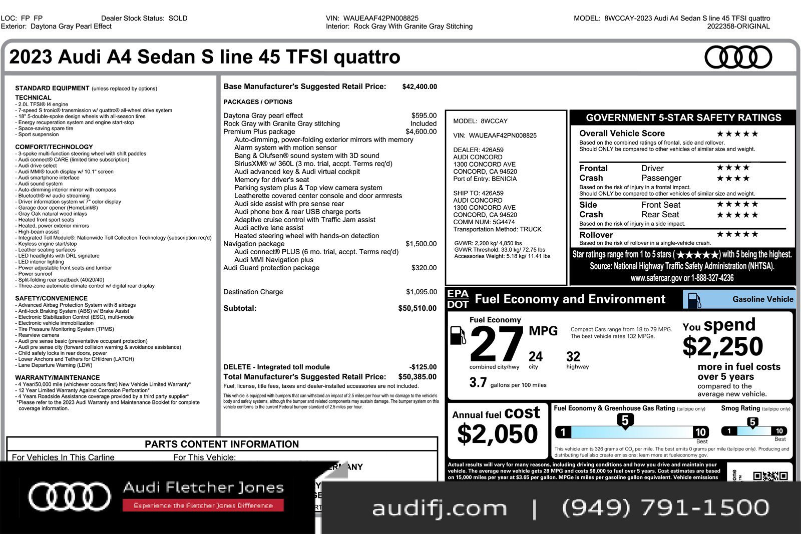 Used 2023 Audi A4 2.0T Premium Plus w/ Premium Plus Package image 2