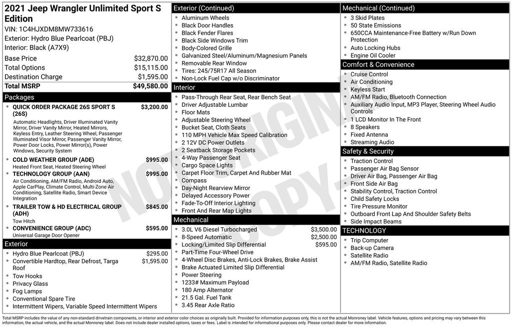 Used 2021 Jeep Wrangler Unlimited Sport image 33