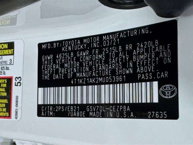 Certified 2021 Toyota Camry TRD w/ TRD Package w/JBL Audio FWD image 19