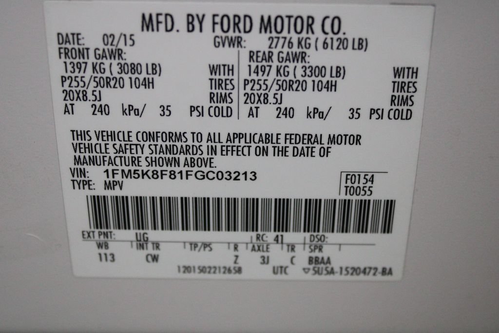 Used 2015 Ford Explorer Limited w/ Equipment Group 302A AWD/4WD image 40