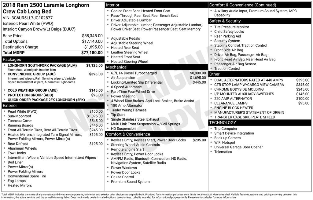 Used 2018 RAM 2500 Longhorn w/ Longhorn Southfork Package image 58